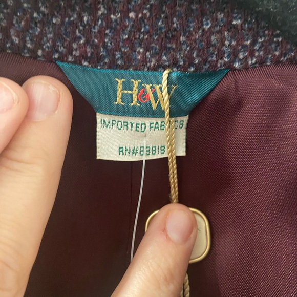 Wool blend Zipup Blazer Coat HW New York Womens Coat Plum and Gray NWT Size 12 - Picture 12 of 15